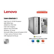 Lenovo IdeaCentre 3 Desktop PC (i3-10100/4GB/256GB) Lenovo Desktop
