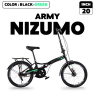 จักรยานพับ Army รุ่น Nizumo 20นิ้ว แถมฟรีไฟหน้า-ท้าย (มีจัดส่งพร้อมขี่เป็นคัน 100%+รับประกัน)