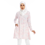 AQEELA Zig Zag Muslimah TShirt- Pale Pink (aq998g)