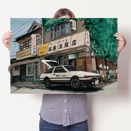 Headlined D Poster Jennifer Love Hewitt Chen Guanxi AE86 Racing Car University Dormitory Wall Decal 