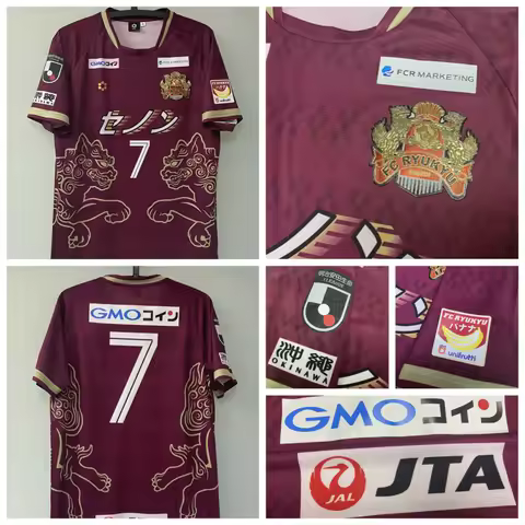 2025 Men's Summer Quick-drying T-shirt Ryukyu FC Jersey 2019 Season Day Job J2 Fan Version Shinji On