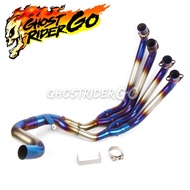 Honda CB650R CB650F Exhaust Header Blue
