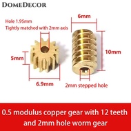 DomeDecor 1 Bộ 0.5m đồng Worm Gear Drive kết hợp bộ 12 15 16 18 32 răng 2mm 3mm 2mm bước lỗ mô hình 