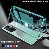 Flip Case Cover For Oppo Reno7 Z 7Z 7 Pro SE 7Pro 7SE Reno 6 5 Reno6 Reno5 Reno4 4G 5G Casing 360 Double Side Tempered Glass Metal Phone Case Hard Protection Cover Casing