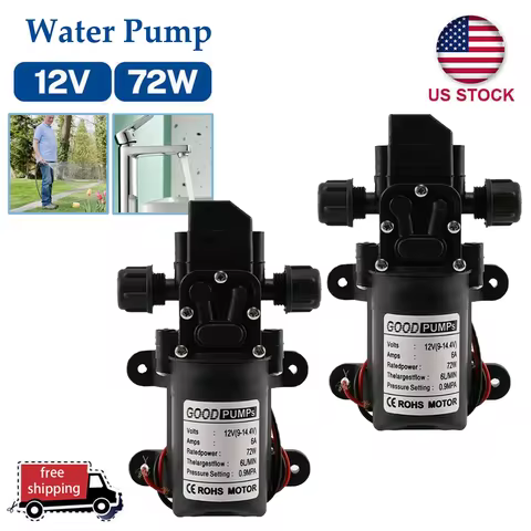 1/2PCS 70W DC 12V Micro Electric Diaphragm Reflux Water Pumps 130PSI Self Priming Pump Diaphragm Hig