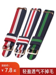 Baojialai nylon strap canvas watch with men's accessories watch chain female original genuine substitute DW Tissot Longines