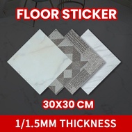 Waterproof PVC Floor 30CM Self Adhesive Floor Sticker Marble Tiles Lantai Various Styles DIY Compati