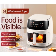 SG Ready Stock to Ship6 QT Air Fryer Oven,8-in-1 Air Fryers with Led Digital Touchscreen,with Visible Cooking Window,Oil-Free,Easy To Clean Non-Stick Basket,Customized Temp/Time,Automatic power off prot