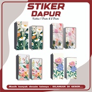 Pink Flower Pattern 1 2 Door Refrigerator Sticker