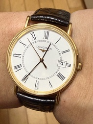 【自售正品】浪琴 Longines 經典羅馬字石英男錶，錶殼 33mm、錶耳 18mm，功能 100% 正常走時準確，鏡面良好、原廠帶扣，單錶一隻 $1999