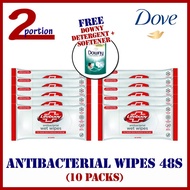 [FREE DOWNY DETERGENT] 10x Lifebuoy Antibacterial wet wipes (48 wipes/pack)