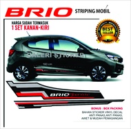 sticker stiker striping mobil honda brio hitam dan putih