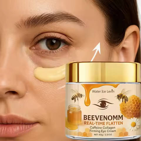 Bee Venom & Caffeine Firming Eye Cream - Collagen & Hyaluronic Acid Formula to Reduce Dark Circles, 