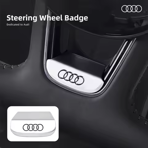 1Pcs 4Rings Logo Emblem Badge Car Steering Wheel Sticker Cover For Audi A6 Q3 A3 B5 B6 B7 B8 B9 Q7 8