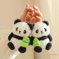 [AuraMio] Cute Panda Plush Toy Keychain Cartoon Bag Pendant Bag Accessories Car Key Chain Pendant Or