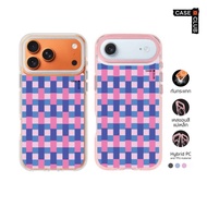 CaseClub Iphone Case Colored Edge Magnetic Blue & Pink Multi Color Tile Grid For i17 Pro Max/i17