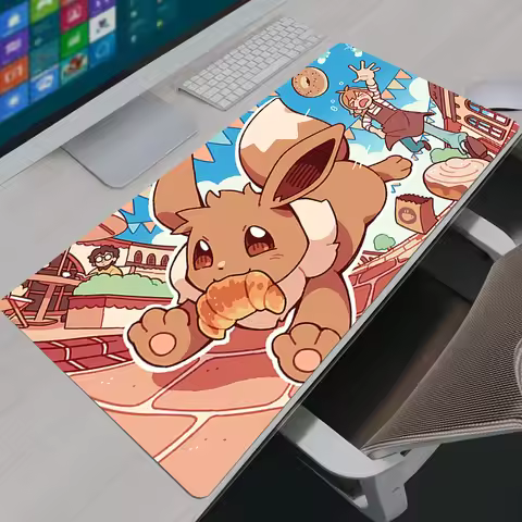 Computer Varmilo Keyboard Mouse Pad Anime Gaming Accessories Table XXL Gamer Pokemon Pikachu Carpet 