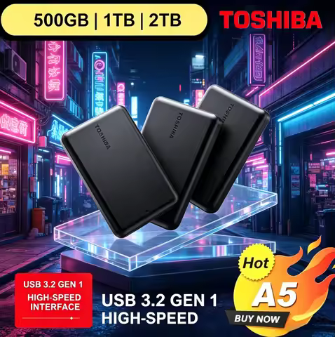 For Toshiba A5 Series Small Black Portable Hard Drive High-Speed USB 3.2 Gen1 500GB/1TB/2TB Compatib