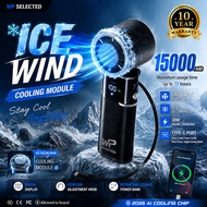🧊Kipas Mini 15000mAh Portable Handheld Fan With LED Display 100 Speed Adjustment Cooling Fan USB Rec