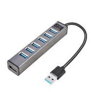 高速鋁製 7 端口 USB 3.0 連開關適用於 PC 筆記本電腦和 Macbook gspckp High Speed Aluminium 7 ports USB 3.0 with switch f