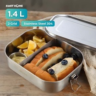 1400ml 2-Grid Lunch Box 2-Section Stainless Steel Lunch Box Stainless Steel Lunch Box/ Lunch Box