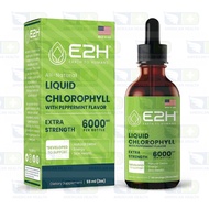 E2H Earth To Humans Liquid Chlorophyll, 6000mg, Peppermint Flavor, 59ml / 2oz