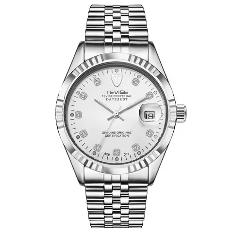 TEVISE Watch for Men Automatic Mechanical Stainless Steel Waterproof Casual Business Wristwatch Chro