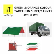 20FT x 20FT GREEN ORANGE COLOUR TARPAULIN SHEET/CANVES(UNT LORI/CANOPY)