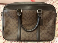 Coach bag briefcase shoulder bag brown 公事包 斜背袋 啡