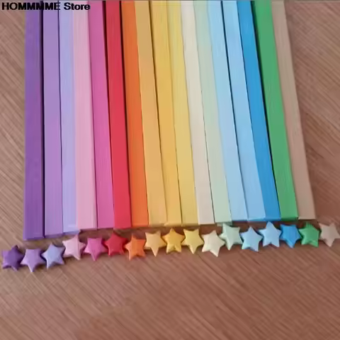 80pcs/lot 18 Colors Lucky Star Paper Strips Craft Paper Wishing Star Material Colorful Quilling Pape