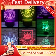 Liverpool Chelsea Manchester Arsenal 3D Night Light FA Football Club Bedside Table Lamp Bedroom Deco