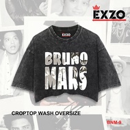 EXZO T-shirt CROP TOP BRUNO MARS Oversize stonewash acidwash sandwash washed tshirt t-shirt BRUNO MA