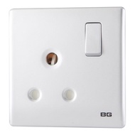 British General BG 15A Round Pin Single Socket Switch - Silver PCSL99