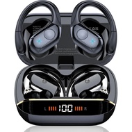 Wireless Earbuds Bluetooth 5.4 Headphones 75H Stereo Deep Bass Sports Over Ear Buds with Earhooks, L