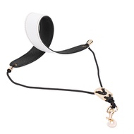 J9(RHEP) Saxophone Neck Strap, Alto Sax Neck Strap, Clarinet Neck Strap White Leather Neck Band