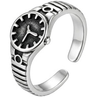 Vintage Rings Silver Funky Cool Mens Adjustable Watch Ring Jewelry Stacking Personalized Stylish Uni