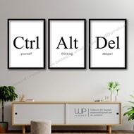 Wall Decoration Quotes Ctrl Alt Del (3 pcs) WP