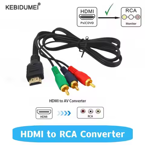 HDMI to RCA Converter Cable AV Adapter Convert Cord Transmitter Connection function Video Component
