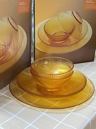 <全新>美國 康寧 Corelle Brands VISIONS® Amber 5件裝碗碟