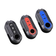 Glossy Carbon Fiber ABS Key Fob Case Cover for Fiat 500 Panda Punto Bravo Key Shell Protect Accessor