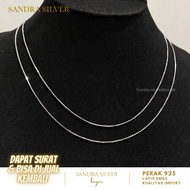 Italian 925 Silver Necklace with white gold plating - 925 Silver Necklace