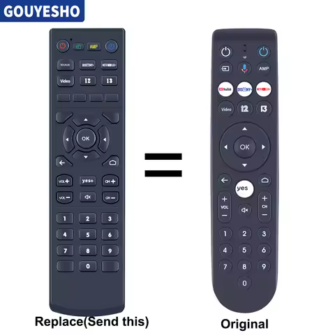 New Voice Remote Control For yes+ Android TV with YouTube Disney+ Netflix Button