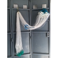 Ready-to-use 3-layer fishing net, 30m long, high 5in outer net, 0.28mm string, 2in inner net, 0.20mm