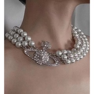 Dark Glory Yanzhen Kentou Same Style Queen West Pearl Necklace European American Retro Exaggerated F