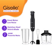 Giselle Hand Blender Food Processor Chopper Whisk Set with Malaysia Plug KEA0115BK