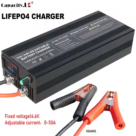 14.6V 36/50A Lifepo4 Charger Lithium Battery Charger For Lifepo4 RV Battery Solar Battery Outdoor Po