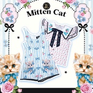 MYT x BLT SPECIAL : [BT425] : Mitten Cat Set : เซ็ทเอี๊ยมจั๊มลายทางน้องแมว ปกลายดอกไม้เสื้อลายดอก