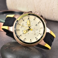 Tissot TISSOT Quartz Movement Stainless Steel Case Rubber Strap Simple Fashionable All-Match Men's W