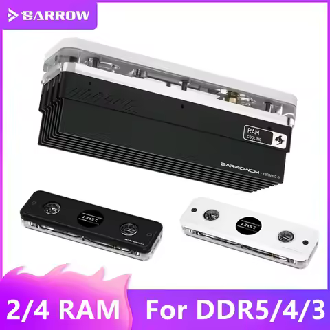 Barrowch RAM Water Block DDR5 DDR4 Memory Heat Sink Cooler TFT Digital Display Computer Cooling Armo