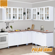 Kitchen Set Kayu Kabinet Dapur Atas Rak Dapur Modern Minimalis - Nebraska Kaca